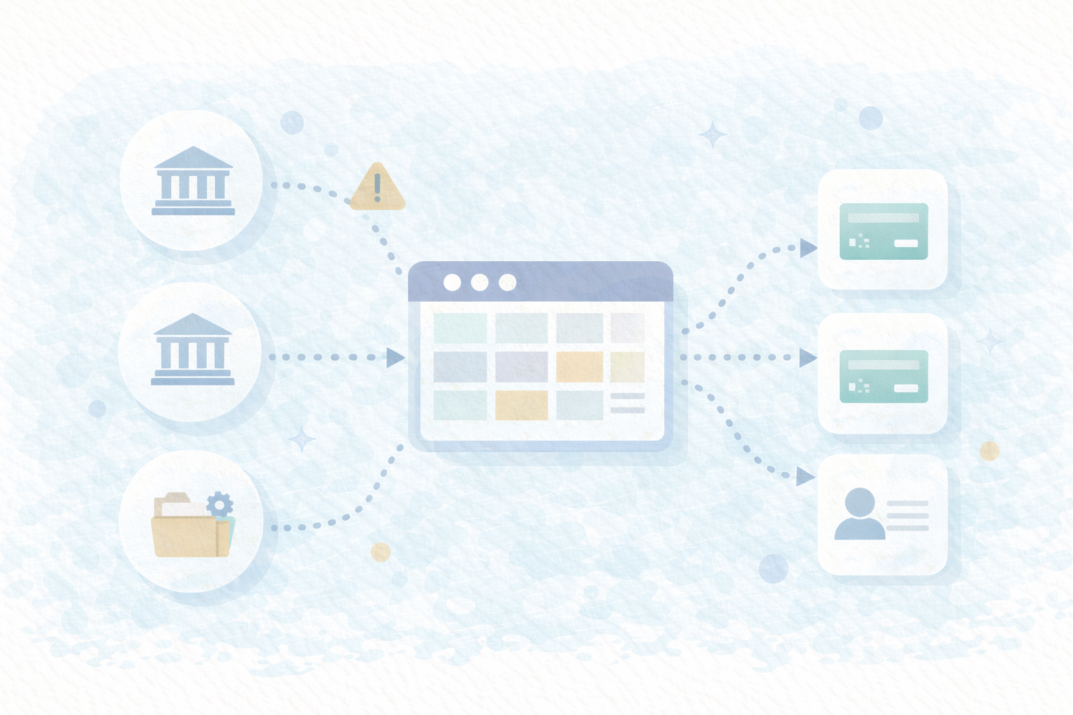 証憑が散らばる問題（紙・メール・クラウド）