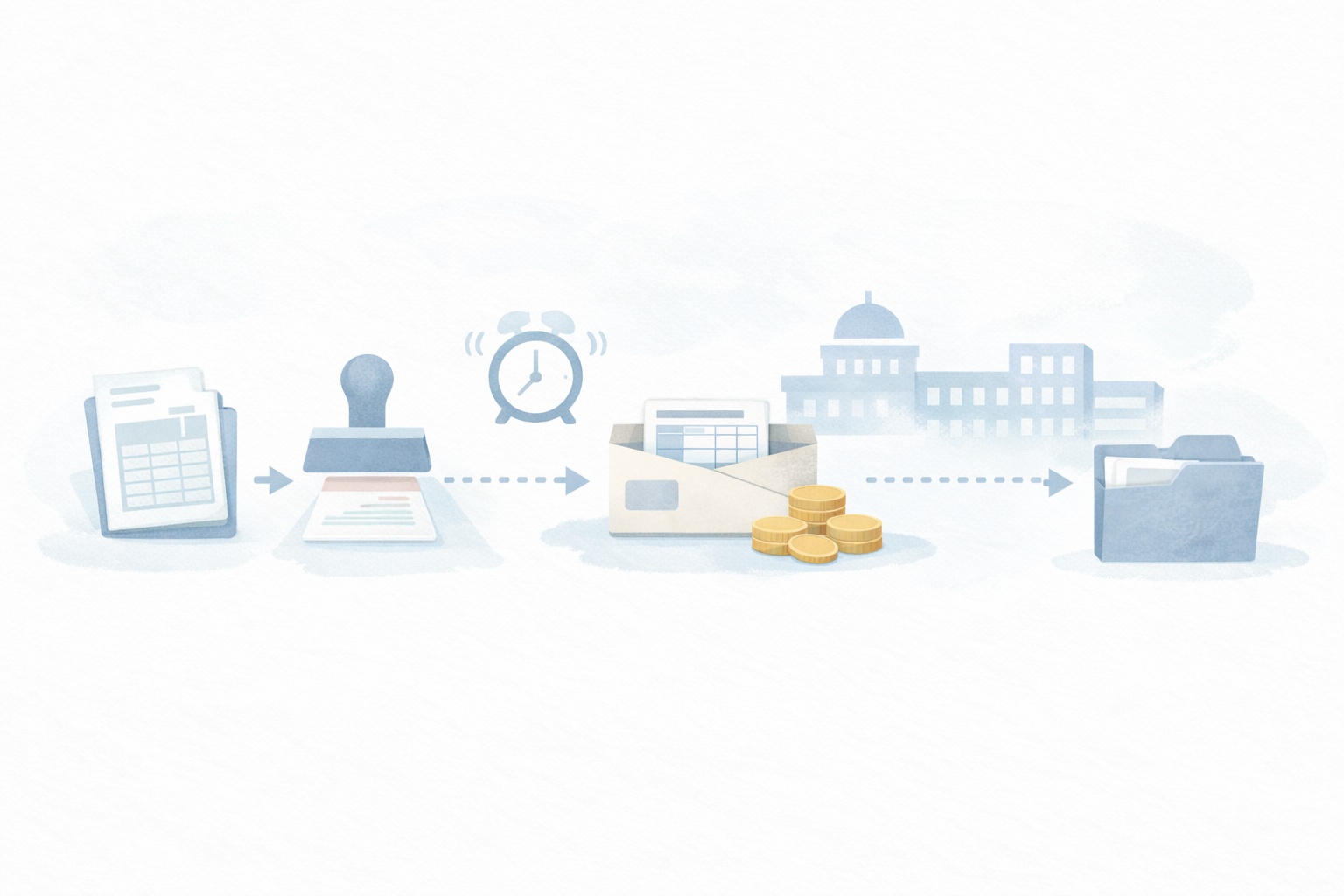 地方税（法人住民税・事業税）の流れ（決算後に届く請求→納付→資金繰り）